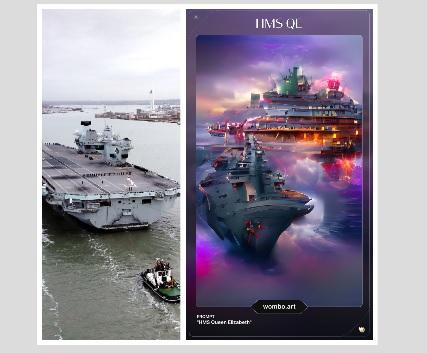 HMS Queen Elizabeth looks spectacular in this one! Picture: WOBO Dream AI