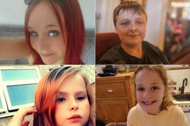 Damien Bendall is accused of murdering Terri Harris (top left), her son John Paul Bennett (top right), her daughter Lacey Bennett (bottom right) and Lacey's friend Connie Gent (bottom left)