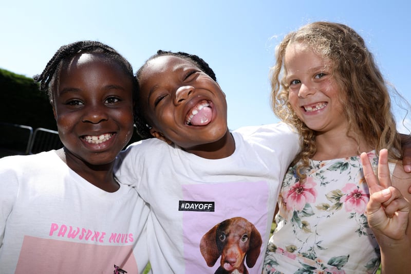 From left, Samara Appenteng, 6, Maria Enniful, 7, and Violet Snoxell, 7.