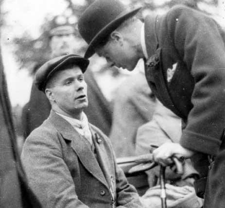 Edward, Prince of Wales (later Edward VIII) meeting personnel from Painted Fabrics, 1935