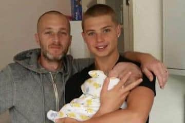 Andy with his sons Mason,now 18, and Leo, now one.
