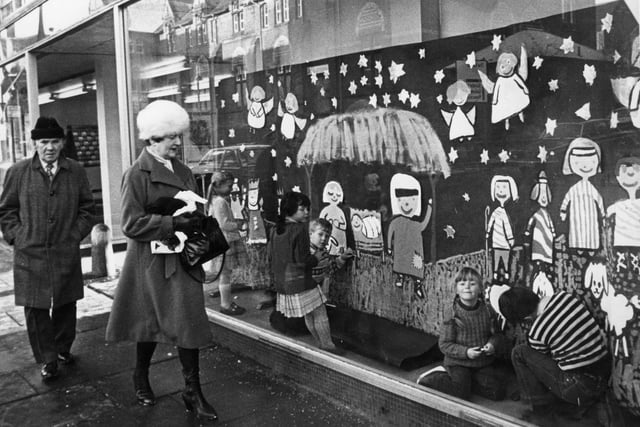 One of the windows in the Job Centre, Ocean Road was taken over by Stanhope Road Infants School pupils to display a giant mural of the Nativity. Were you one of the children who created the display?