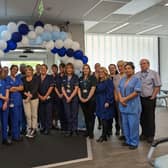 Staff from the £6.7m Eye Centre, which has performed over 15,600 cataract operations since opening five years ago, celebrated with balloons