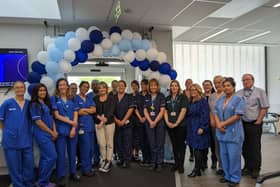 Staff from the £6.7m Eye Centre, which has performed over 15,600 cataract operations since opening five years ago, celebrated with balloons