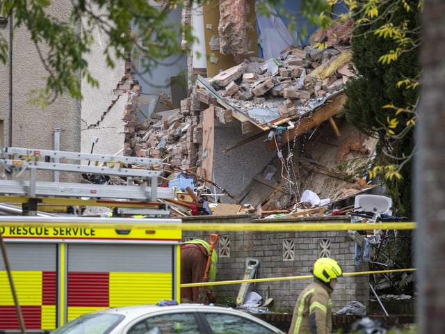 Police say four homes were caught up in the blast. Witnesses said at least one terraced house was destroyed, with those on either side of the property also damaged.