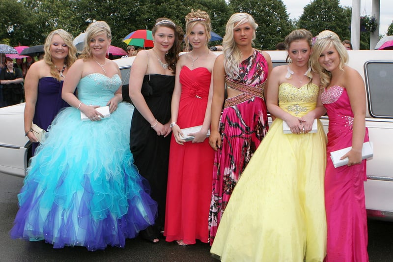 Pictured at the prom at Ringwood Hotel are Sarah Riley, Lauren Smith, Ann Hall, Beth O'Neill, Jodie Calow, Sophie Garr and Natalie Winstanley.