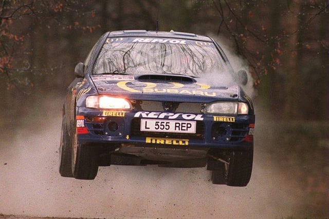 Carlos Sainz in action at the RAC rally in Chatsworth. Photo: Clive Mason/ALLSPORT