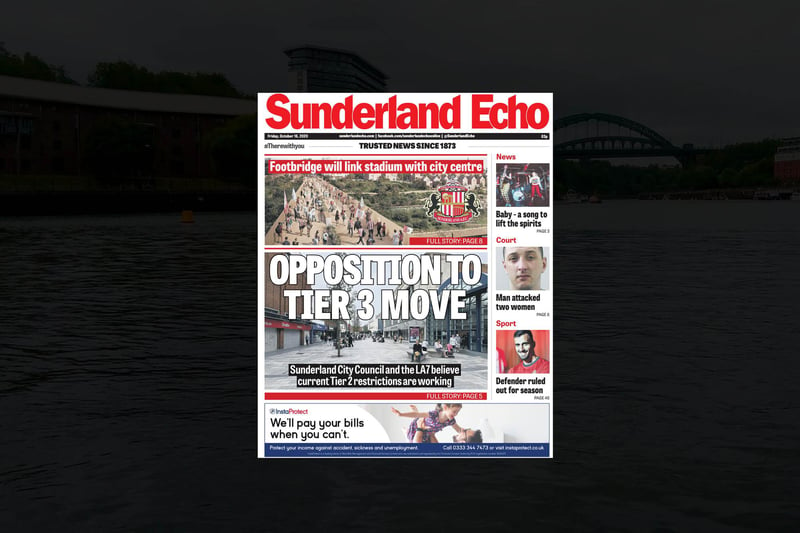 From October 16. There was opposition to the news that Sunderland and the Northe East would be moving into Tier 3.