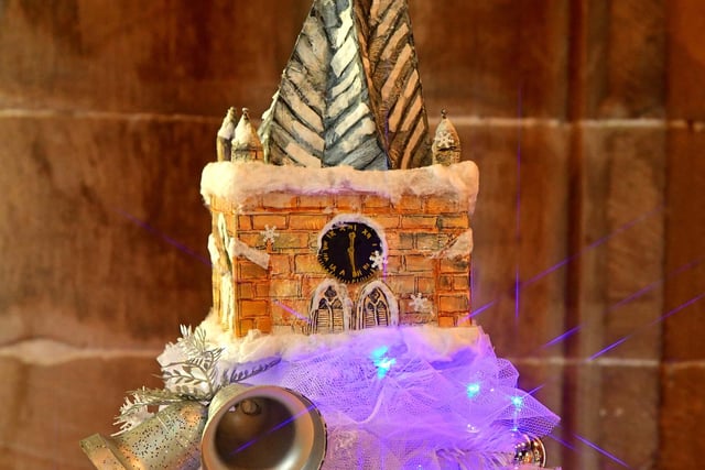 A  mini Crooked Spire is among the decorations