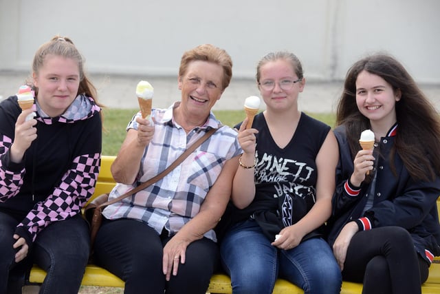 From left: Leah, Barbara, Emma and Libby Hunter all enjoying an ice cream at Seaton Carew.
