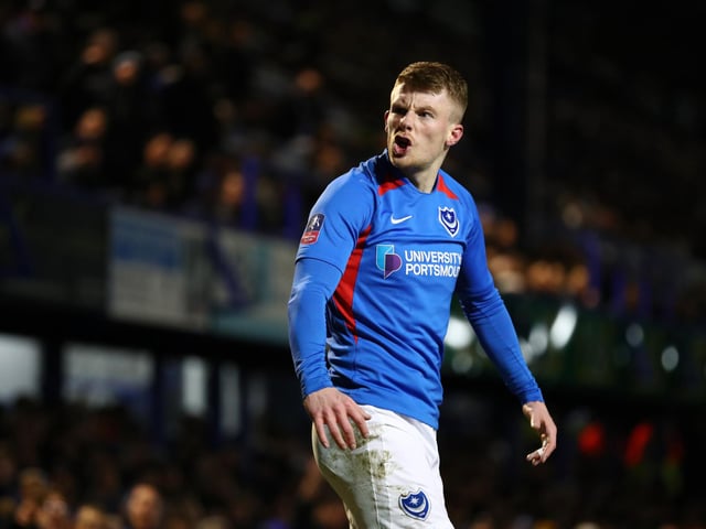 Portsmouth's Andy Cannon reacts during the FA Cup Fifth Round match at Fratton Park
