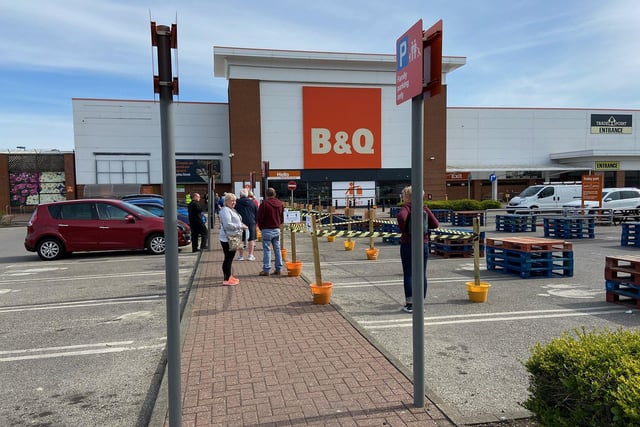 Queues formed when B&Q opens its Sunderland branch on Thursday, April 23 after being closed for four weeks.
