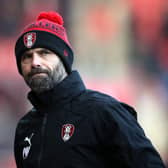 ROTHERHAM, ENGLAND - JANUARY 01: Paul Warne, Head Coach of Rotherham United looks on prior to the Sky Bet League One match between Rotherham United and Bolton Wanderers at AESSEAL New York Stadium on January 01, 2022 in Rotherham, England. (Photo by George Wood/Getty Images)