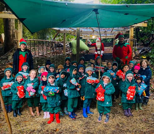 CHILDREN at Sheffield’s Westbourne School enjoyed a socially distanced and safe start to the Festive season with a special visit from Father Christmas.