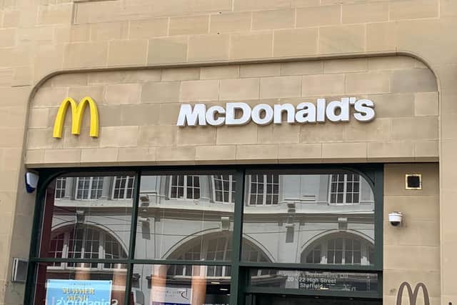 McDonalds on High Street in Sheffield. Fans of the fast food chain could win delivery vouchers today