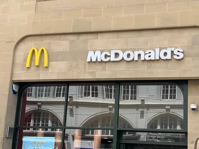 McDonalds on High Street in Sheffield. Fans of the fast food chain could win delivery vouchers today