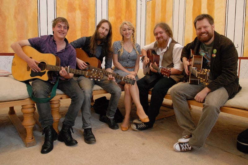 A music project at Arbeia in 2014. Pictured left to right were, Nic Wood, John Dalziel, Laura Jackets, David Fitzgerald, and Tony Bengtsson but who can tell us more about the scheme?