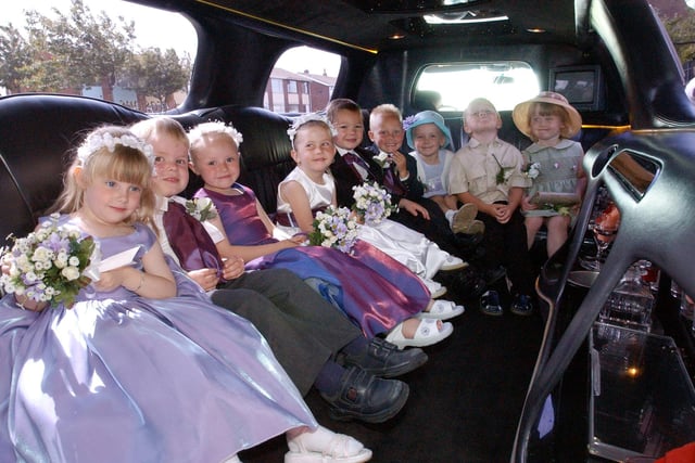 The school's reception class held a mock wedding in 2003. Can you spot someone you know in this photo?