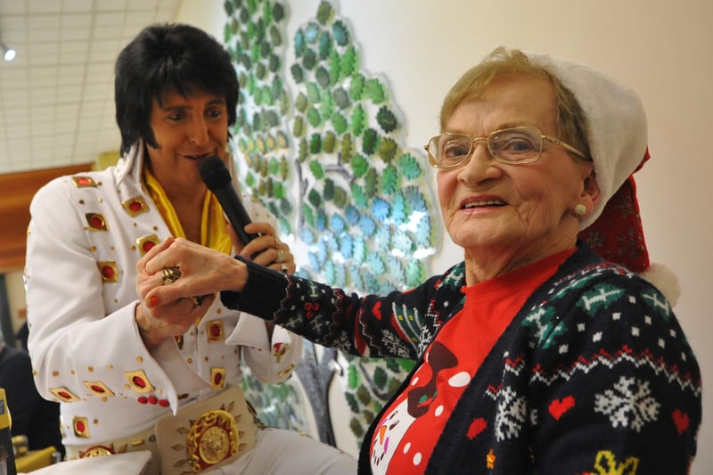 Elvis was in the building when he entertained at Age UK's Boxing Day lunch, at the Bradbury Centre, Sunderland in 2017.