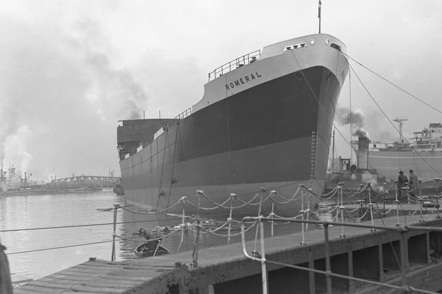 The launch of the Romeral in 1952. Do you know someone who worked in the shipyards in Hartlepool?