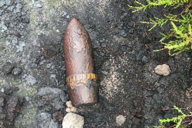 Bob Berzins found the corroded round on Midhope Moor which was a World War Two firing range.