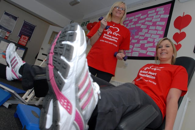 Sutton's Ladies Fitness and Wellness Centre was the venue for a 12 hour non-stop circuit training session in 2011 in aid of The British Heart Foundation. Gym Manager Nicola Purdy, right and Area Manager Nicky Warren are pictured during the event.