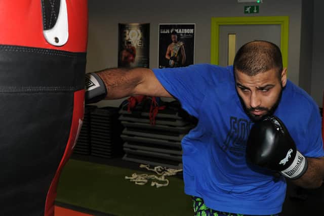 Kash Ali training at Ryan Rhodes' boxing gym.