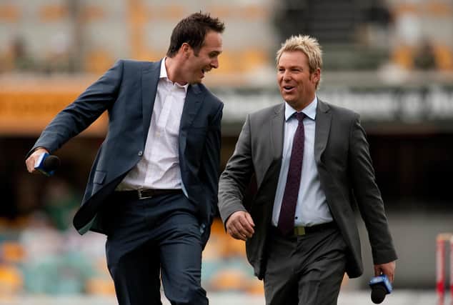 Michael Vaughan with Shane Warne. Former Australia cricketer Shane Warne has died at the age of 52, his management company MPC Entertainment has announced in a statement
