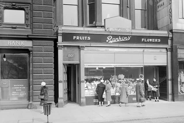 Rankins' Flowers and Fruit - New shop at 80 Princes Street Edinburgh - Exterior