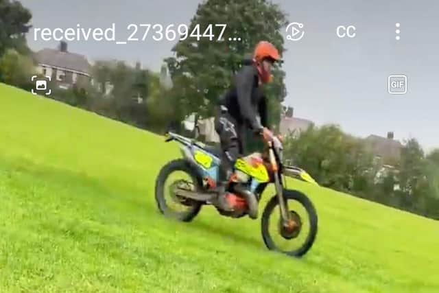 South Yorkshire Police have shared these photos in an attempt to find anti-social bikers who reportedly drove at dogs in Concord Park, Shiregreen, Sheffield