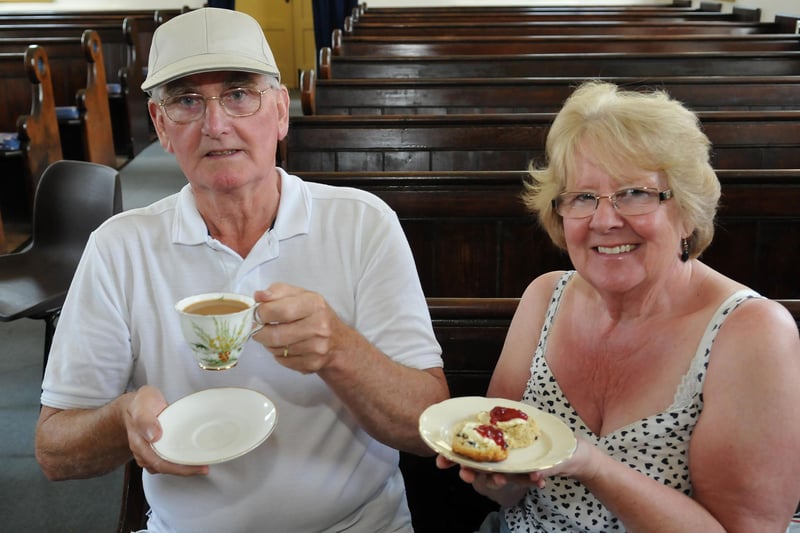 Eddie and Willa Laidler were enjoying their tea and scone in Seaton Carew Methodist Church during the Summer Fair of 2013.