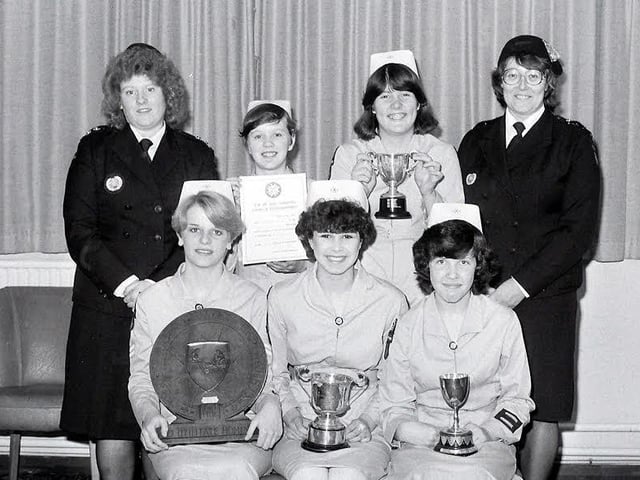Sherwood Welfare's nursing cadets pictured in 1982