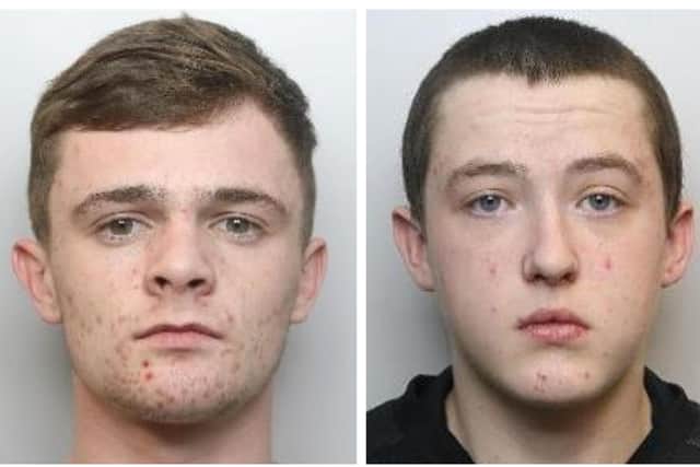 Pictured is Jack Parkes, left, aged 21, of Arnold Crescent, Mexborough, who has been found guilty of murder, and Joe Anderton, right, aged 18, of Jubilee Road, Wheatley, Doncaster, who has been found guilty of manslaughter, after Lewis Williams was killed in a drive-by-shooting in Mexborough.