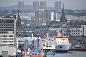 A general view of oil support vessels in Aberdeen Harbour (Photo by Jeff J Mitchell/Getty Images)