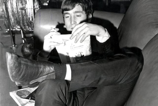 The Beatles at Sheffield City Hall, November 2, 1963 -  John Lennon reading the Sheffield University 'Twikker" Rag magazine