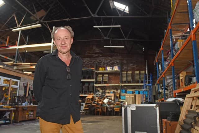 Andy Cook inside the space that will become The Warehouse at Yellow Arch Studios. Picture: Andrew Roe.