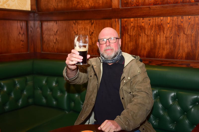Davey Snowball enjoys at pint at the Albion Gin & Ale House, Jarrow.