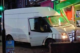The van ploughed into the 7 Hills convenience store on Ecclesall Road