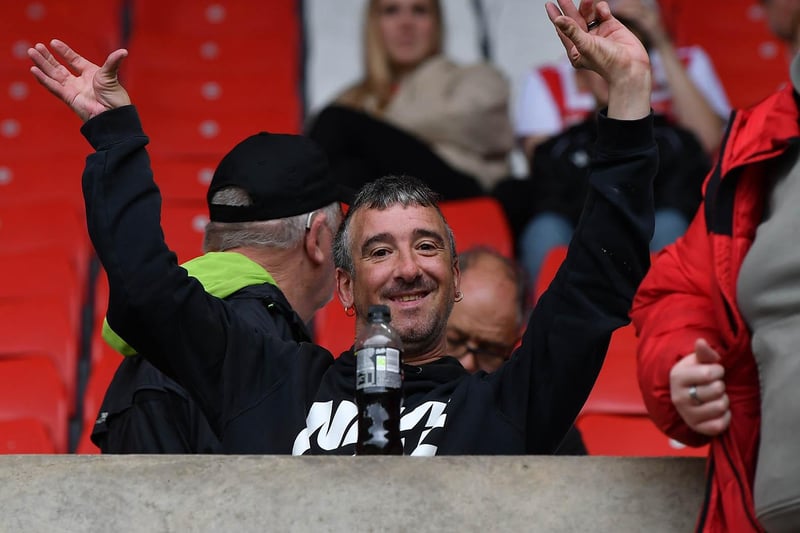 A Sunderland fan ejoying a day out at the Stadium of Light.