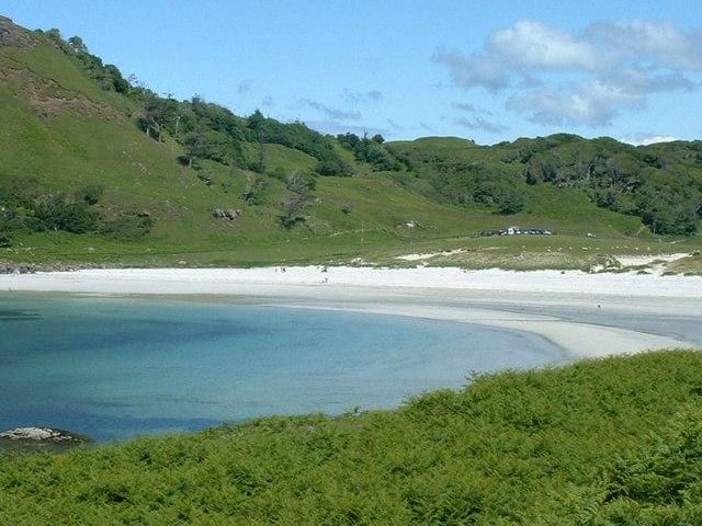 Mull’s best and busiest silver-sand beach, flanked by cliffs and with views out to Coll and Tiree, is about 12 miles west of Tobermory. This is the place from which Canada's more famous Calgary takes its name.
