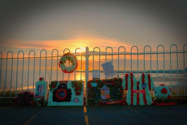 The photos captured by John Alderson show floral tributes left at Roker's Cat and Dog Steps in honour of the much loved photographer Dean Matthews.