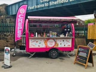 The Little Pink Sugar Pod at Traxx Market in Chapeltown, Sheffield, before it went up in flames