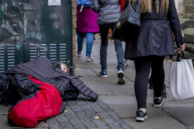 Stock picture of a homeless rough sleeper. Picture: Marie Cashill