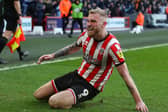 Oli McBurnie celebrates Sheffield United's breakthrough against Watford: Simon Bellis / Sportimage