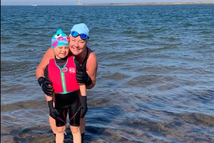Alison Symonds has been sea swimming since September 2019. She said: "This is me with my granddaughter Isla who sometimes joins me. I've made fantastic friends swimming at South Shields."