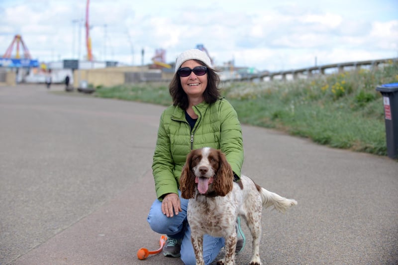 Gillian Prowse was another dog walker, taking Zanzy out to play fetch.