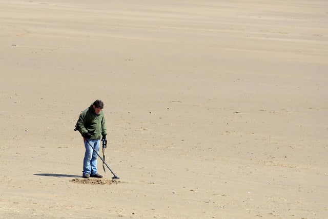 A detectorist takes advantage of the eased rules at Seaburn