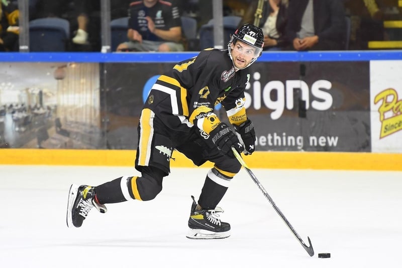 Nottingham Panthers player Adam Johnson died after an incident at a game against Sheffield Steelers on October 28, 2023, where he suffered an injury to the neck, for which a man has since been arrested on suspicion of manslaughter. A fundraiser by the Panthers in his memory - which many Sheffield fans contributed to - has since raised £99,425 for charity.
 - https://www.thestar.co.uk/news/adam-johnson-supporters-fundraise-ps40000-fundraised-for-family-of-nottingham-panthers-in-three-days-4392852 
Picture courtesy of Panthers' Images/EIHL Media.