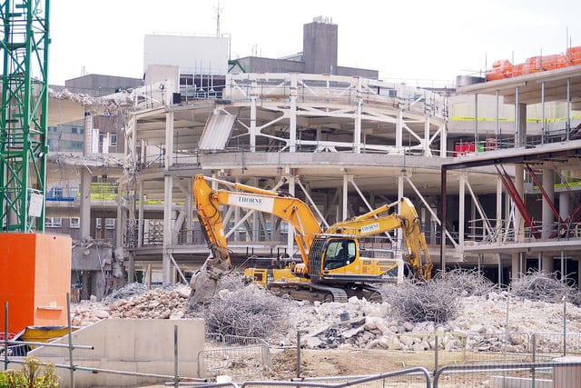 Excavators were at work in August on the site of Sheffield University's new £65 million social sciences building, which needs to be rebuilt after problems were identified with the foundations.
