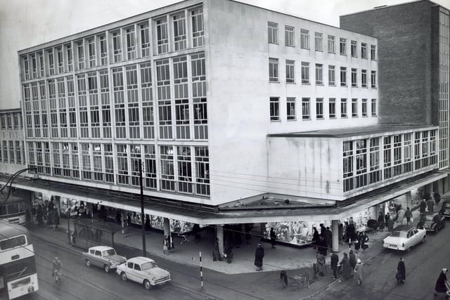 Atkinson's Department store on the corner of The Moor and Holy Green, Sheffield. Picture taken in February 1960